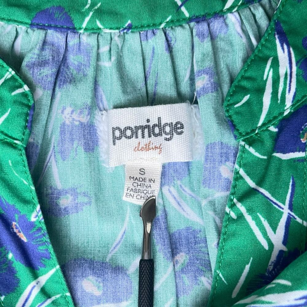 Porridge Anthropologie Green Floral Jovie Puffed Sleeve Peasant Blouse - Small - Picture 7 of 14